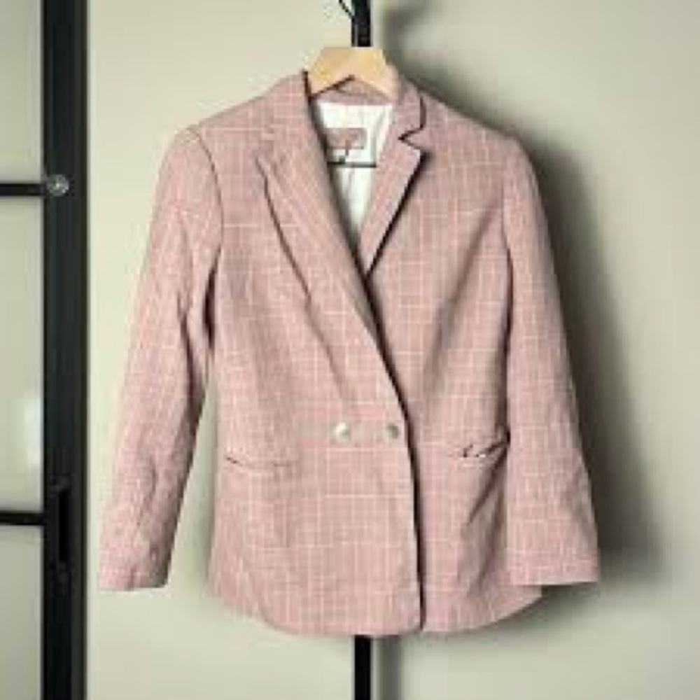 Rebecca Taylor Rose Plaid Double-Breasted Blazer - Picture 2 of 7